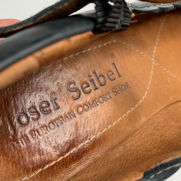 Josef Seibel Navy Blue Leather Mary Jane Retro Inspired Pumps S-192 Sz 10 - Picture 6 of 12